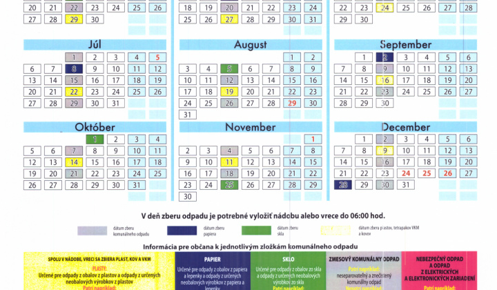 Fotka - Harmonogram vývozu komunálneho odpadu – 2026